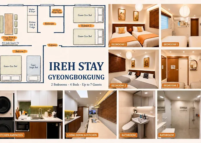 Ireh Gyeongbokgung, Inwangsan,seochon,gwanghwamun,4 Beds,parking Available *