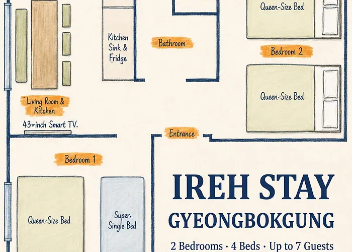 Ireh Gyeongbokgung, Inwangsan,seochon,gwanghwamun,4 Beds,parking Available アパート ソウル特別市